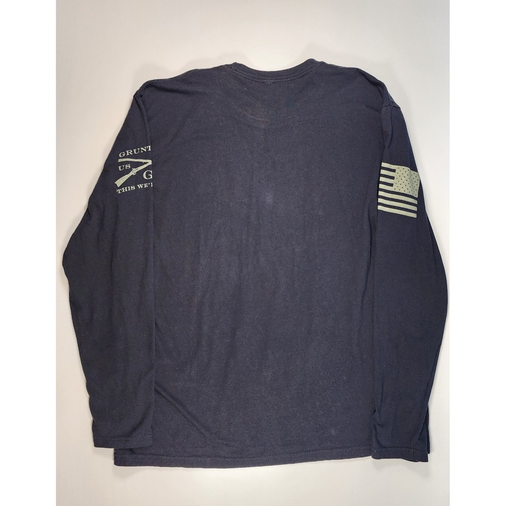 Grunt Style Men's Eagle Flag Graphic Long Sleeve Streetwear Patriot Tee Size XXL - Picture 8 of 8